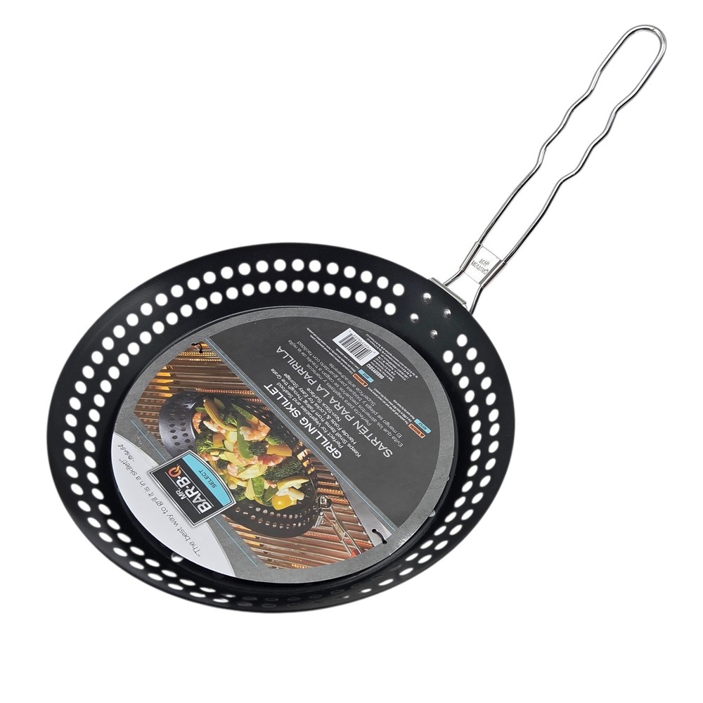MR Bar-B-Q Cookware 12inch Nonstick Grilling Skillet Handle‎ Folds And Locks